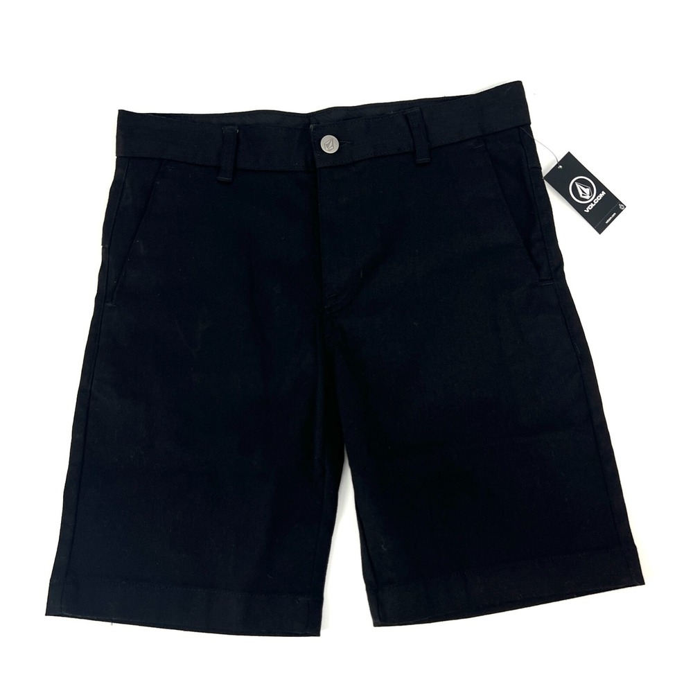 Volcom V Monty Stretch 8" Chino Shorts‎ 17 Big Boys Size 28 (16) Black C0901900